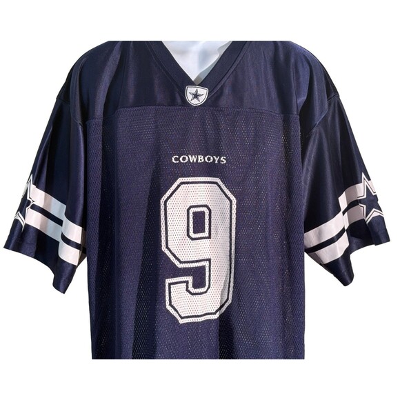 DALLAS COWBOYS Short Sleeve Pull-Over NFL #9 Romo Jersey Blue White XL - Picture 2 of 5
